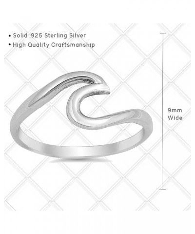 .925 Sterling Silver Wave Design Ring Colors Available Yellow Gold Plated Silver $10.19 Rings