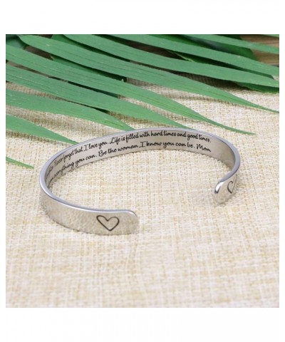 Daughter Mother Bracelets Wide Cuff Bangle Message Engraved Christmas Gifts for Her To my daughter, never forget that,I love ...