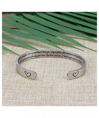 Daughter Mother Bracelets Wide Cuff Bangle Message Engraved Christmas Gifts for Her To my daughter, never forget that,I love ...