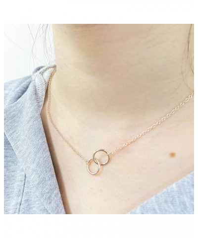 BFF Necklace for 2 Best Friend Necklace Interlocking Circle Necklace Interlocking Heart Necklace Friendship Necklace Friendsh...