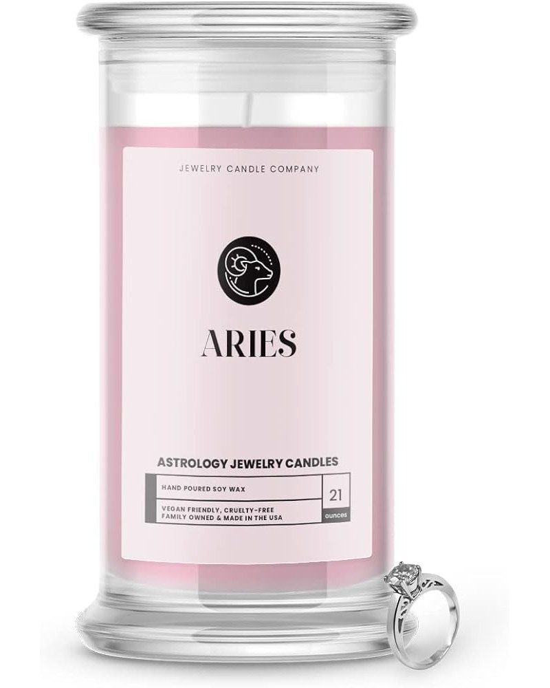 21oz Huge Aries Jewelry Candles - Viral TikTok Astrology Gifts | Unique Surprise Candles | Award Winning Scents | All Natural...