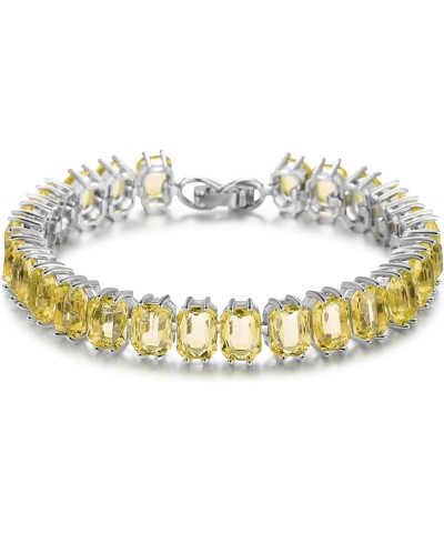 Tennis Bracelet for Women, 14K Gold Plated Cubic Zirconia Cute Bracelets Jewelry for Teen Girls Gifts for Her Yellow $9.27 Br...