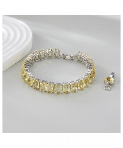 Tennis Bracelet for Women, 14K Gold Plated Cubic Zirconia Cute Bracelets Jewelry for Teen Girls Gifts for Her Yellow $9.27 Br...