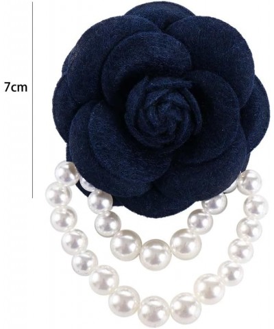 Camellia Flower Brooch Pins Vintage Pearl Tassel Floral Pin Badge for Women Girls Wedding Banquet Anniversary Brooch Blue,Gre...