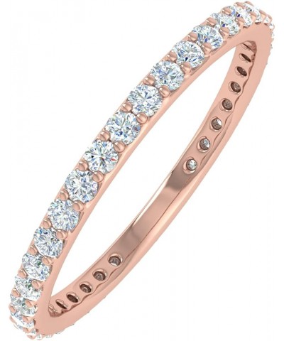 1/2 to 0.55 Carat Diamond Eternity Wedding Band in 14K Gold Rose Gold $118.90 Rings