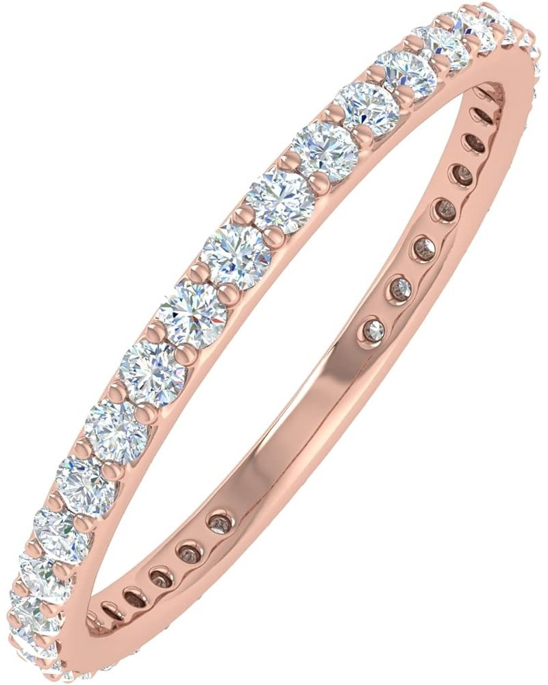 1/2 to 0.55 Carat Diamond Eternity Wedding Band in 14K Gold Rose Gold $118.90 Rings