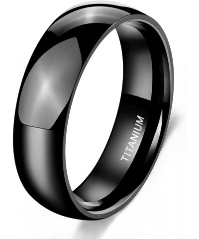 Black Titanium Ring 2mm 4mm 6mm 8mm Dome High Polished Wedding Band Size 3-14.5 6mm 7 $9.85 Rings