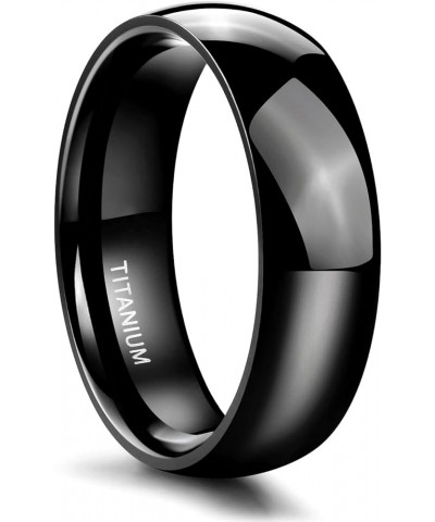 Black Titanium Ring 2mm 4mm 6mm 8mm Dome High Polished Wedding Band Size 3-14.5 6mm 7 $9.85 Rings