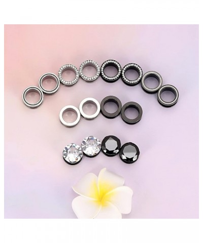 Stainless Steel 8 Pairs Ear Tunnels Hollow Plugs Gauges Stretcher Body Piercing Jewelry Size 2g-9/16 inch 8 Pairs, 1/2"(12MM)...