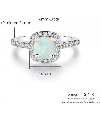 18K White Gold Plated Cubic Zirconia Promise Halo Wedding Engagement Eternity Bridal Ring for Women white opal $9.50 Rings