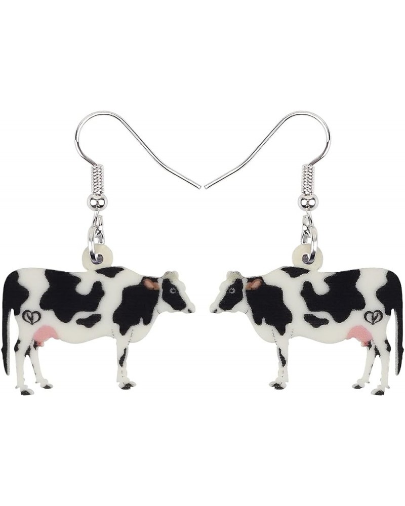 Acrylic Anime Dairy Cattle Cow Earrings Drop Dangle Farm Animal Jewelry For Women Girl Gift Charm Cotton $6.47 Earrings