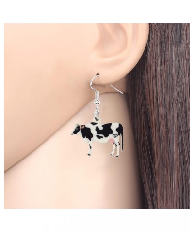 Acrylic Anime Dairy Cattle Cow Earrings Drop Dangle Farm Animal Jewelry For Women Girl Gift Charm Cotton $6.47 Earrings