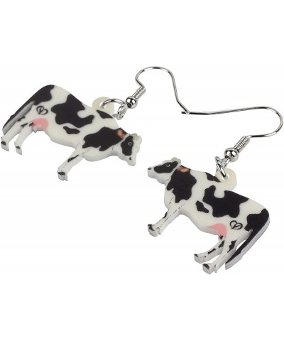 Acrylic Anime Dairy Cattle Cow Earrings Drop Dangle Farm Animal Jewelry For Women Girl Gift Charm Cotton $6.47 Earrings