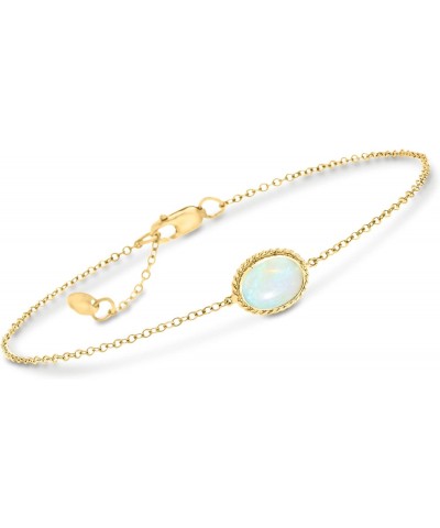 Australian Opal Roped-Edge Bracelet in 14kt Yellow Gold. 7 inches $127.27 Bracelets