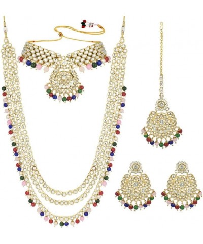 Indian Wedding Heavy Bridal Traditional Jewellery Set For Women Multicolor $25.19 Jewelry Sets