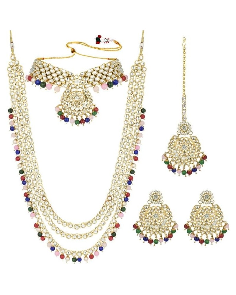 Indian Wedding Heavy Bridal Traditional Jewellery Set For Women Multicolor $25.19 Jewelry Sets