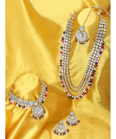 Indian Wedding Heavy Bridal Traditional Jewellery Set For Women Multicolor $25.19 Jewelry Sets