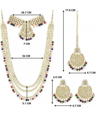 Indian Wedding Heavy Bridal Traditional Jewellery Set For Women Multicolor $25.19 Jewelry Sets