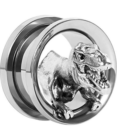 Ear Plugs Silver Screw Fit Tunnels Gauges Dinosaur Skull Stretchers Expander 2pcs style 1 00g(10mm) $10.06 Others