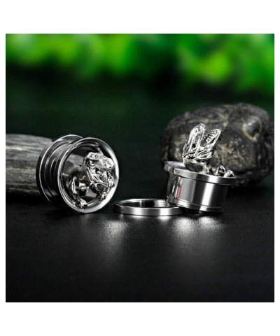 Ear Plugs Silver Screw Fit Tunnels Gauges Dinosaur Skull Stretchers Expander 2pcs style 1 00g(10mm) $10.06 Others