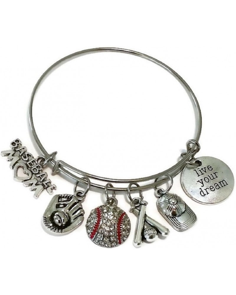 Baseball Mom Bracelet, Baseball Bracelet, Baseball Jewelry, Sports Bracelet, Baseball Charm, Baseball Glove Bracelet, Basebal...