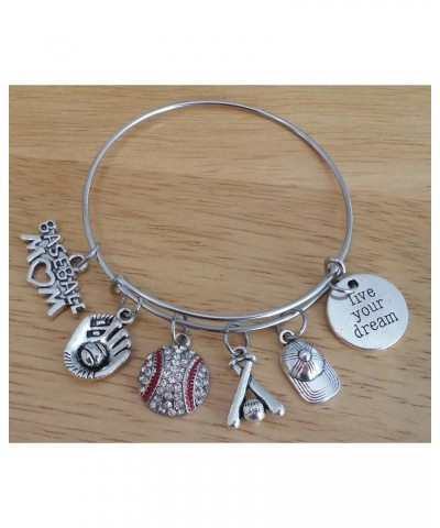 Baseball Mom Bracelet, Baseball Bracelet, Baseball Jewelry, Sports Bracelet, Baseball Charm, Baseball Glove Bracelet, Basebal...