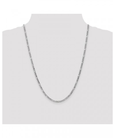 14k White Gold 3.5mm Figaro Chain Necklace - with Secure Lobster Lock Clasp 24.0 Inches $155.40 Necklaces