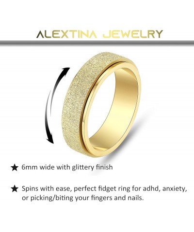 Anxiety Ring for Women Men Fidget Rings - 6mm 8mm Stainless Steel Spinner Rings for Anxiety Relief Items for Women Kids Silve...