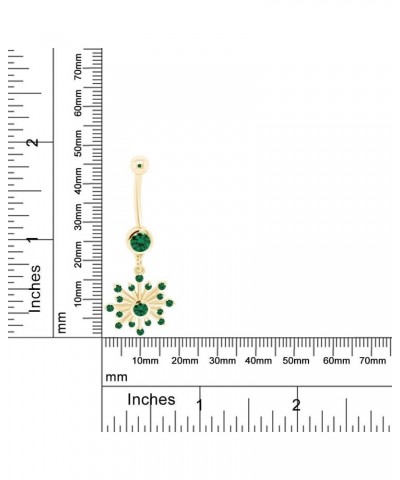 Snowflake Belly Button Navel Ring in 14K Gold Over Sterling Silver Yellow Gold Over : Simulated Emerald $24.90 Rings