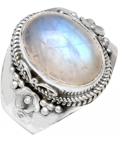 Moonstone Purple Copper Turquoise Solid 925 Sterling Silver Chunky Ring Moonstone $22.79 Rings