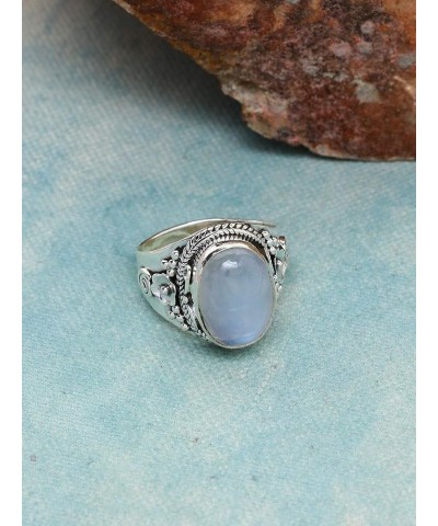 Moonstone Purple Copper Turquoise Solid 925 Sterling Silver Chunky Ring Moonstone $22.79 Rings