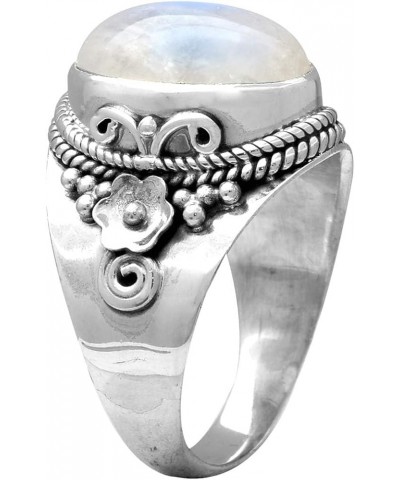 Moonstone Purple Copper Turquoise Solid 925 Sterling Silver Chunky Ring Moonstone $22.79 Rings