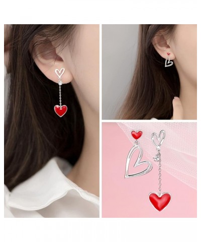 Heart Earrings for Women Valentines Earrings Pink Red Heart Stud Earrings Gold Heart Hoop Earrings for Teen Girls Gift for Gi...