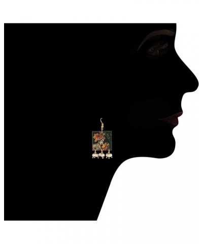 Indian Royal King Portrait Fully Handpainted Wooden Necklace Jewellery Set With Earrings Set For Women (ML283-84) Style 2 $9....