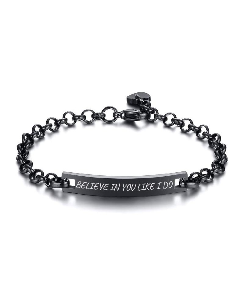 MZZJ Motivational Faith Positive Inspirational Bracelet Stainless Steel O-Link Chain Mini Heart Tail Thin Delicate Adjustable...