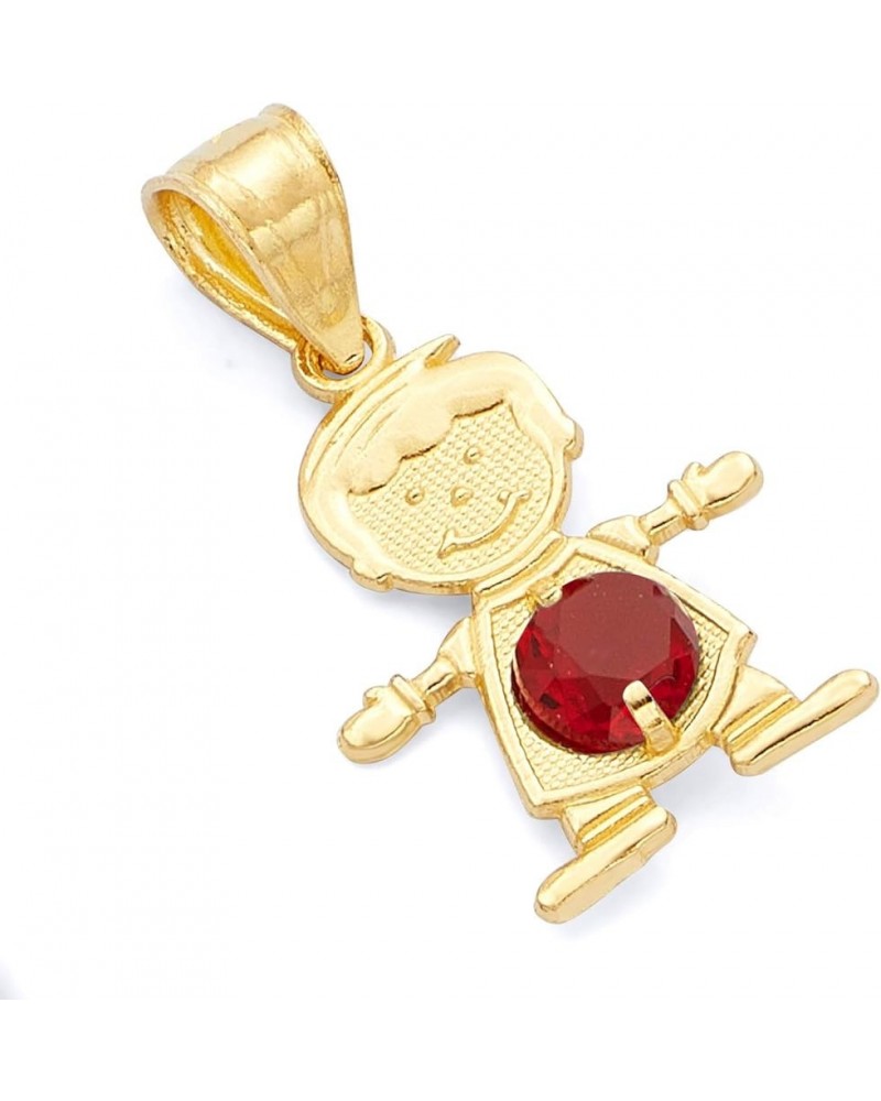 14k REAL Yellow Gold CZ Charm Pendant - 12 Different Color Stone Available Jan $31.08 Pendants