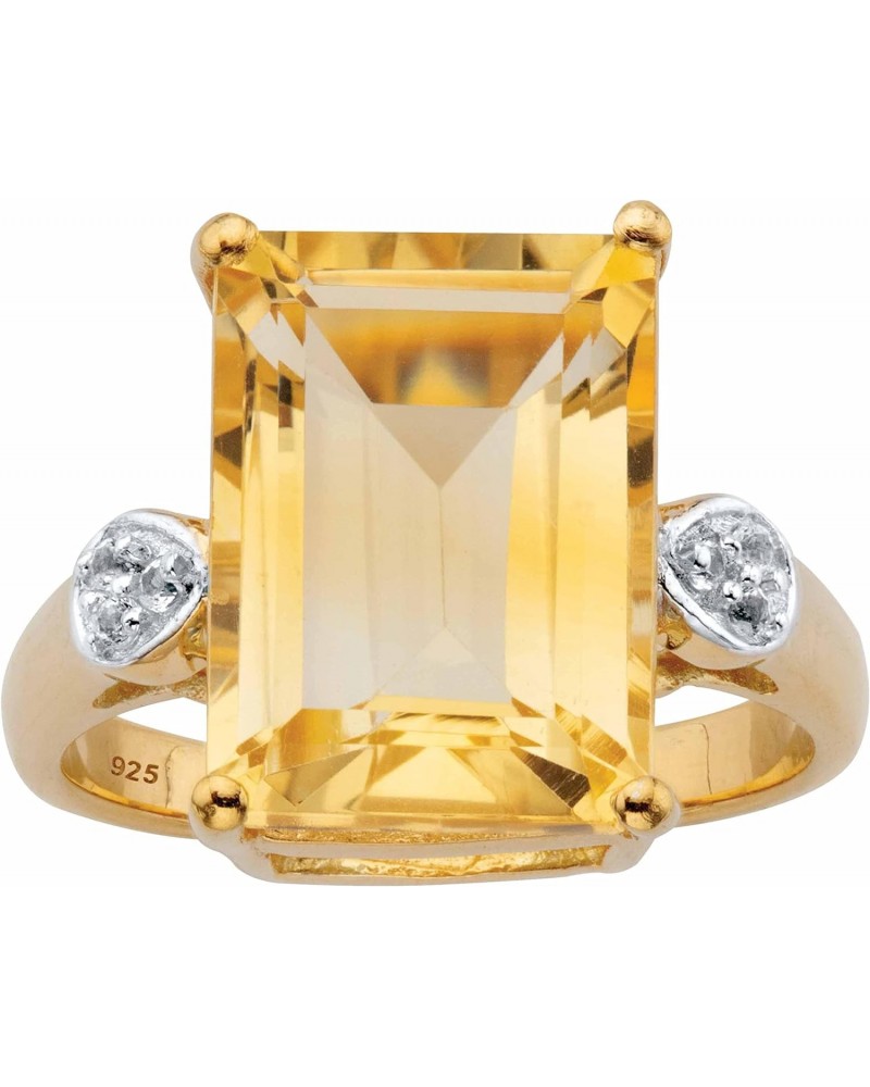 PalmBeach Yellow Gold-plated Sterling Silver Emerald Cut Genuine Yellow Citrine and Round Genuine Topaz Ring Sizes 6-10 $53.6...