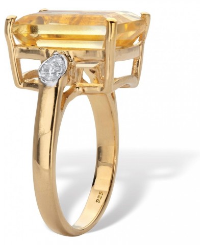 PalmBeach Yellow Gold-plated Sterling Silver Emerald Cut Genuine Yellow Citrine and Round Genuine Topaz Ring Sizes 6-10 $53.6...