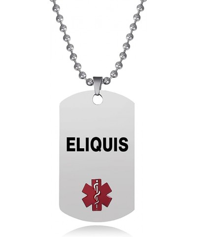 Men's Red Medical Alert Necklaces for Women Emergency First Aid Health Alert Engraved Dog Tag Pendant Necklace Stainless Stee...