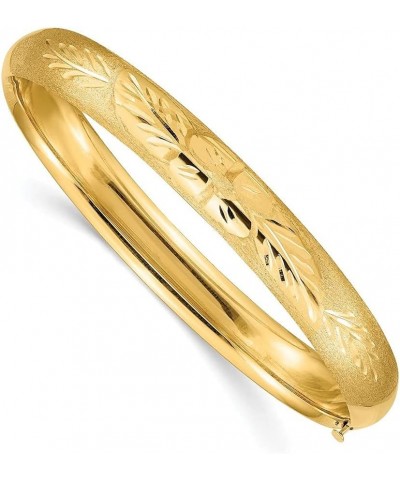 14k Yellow Gold 516 Oversize Florentine Engraved Hinged Bangle Bracelet For Women 7.0 Inches $384.43 Bracelets