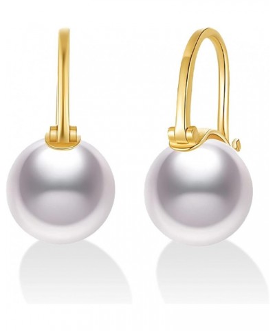 10K/14k/18K Solid Gold Pearl Earrings for Women Freshwater Pearl Dangle Fine Jewelry Earring Classic White Pearl $101.20 Earr...