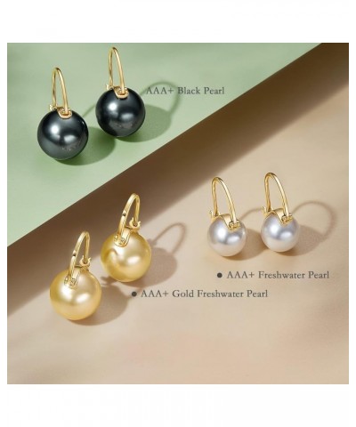 10K/14k/18K Solid Gold Pearl Earrings for Women Freshwater Pearl Dangle Fine Jewelry Earring Classic White Pearl $101.20 Earr...