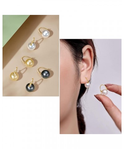 10K/14k/18K Solid Gold Pearl Earrings for Women Freshwater Pearl Dangle Fine Jewelry Earring Classic White Pearl $101.20 Earr...