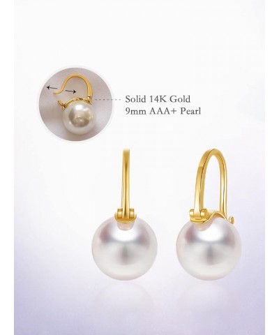 10K/14k/18K Solid Gold Pearl Earrings for Women Freshwater Pearl Dangle Fine Jewelry Earring Classic White Pearl $101.20 Earr...