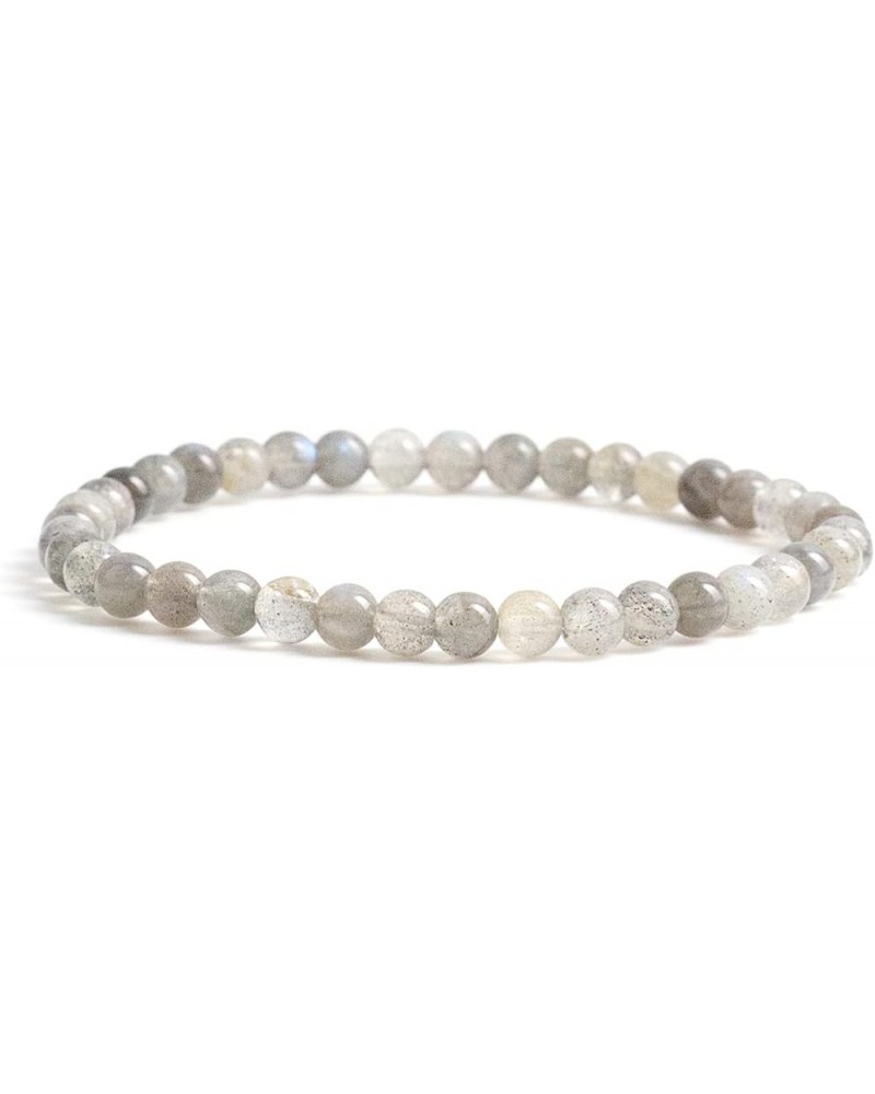 Small, Medium, Large Sizes - Gemstone Beaded Bracelets For Women, Men, and Teens - 4mm Round Beads Labradorite A $10.34 Brace...