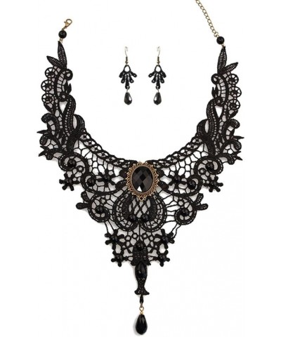 Black Lace Gothic Lolita Pendant Choker Necklace Wedding Halloween Accessories 209 $8.24 Necklaces