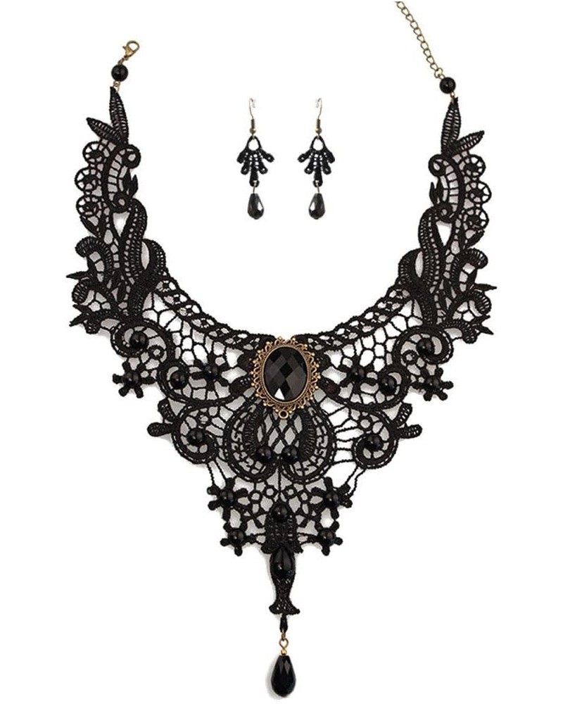 Black Lace Gothic Lolita Pendant Choker Necklace Wedding Halloween Accessories 209 $8.24 Necklaces