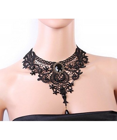 Black Lace Gothic Lolita Pendant Choker Necklace Wedding Halloween Accessories 209 $8.24 Necklaces