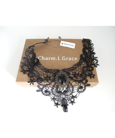 Black Lace Gothic Lolita Pendant Choker Necklace Wedding Halloween Accessories 209 $8.24 Necklaces