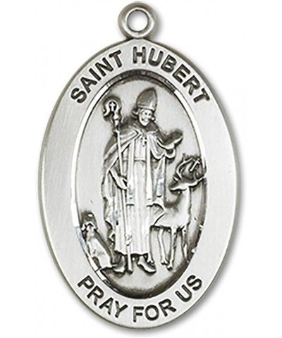 Traditional Saint Medal in Sterling Silver | With stainless chain and gift box St. Hubert of Liege $34.08 Necklaces